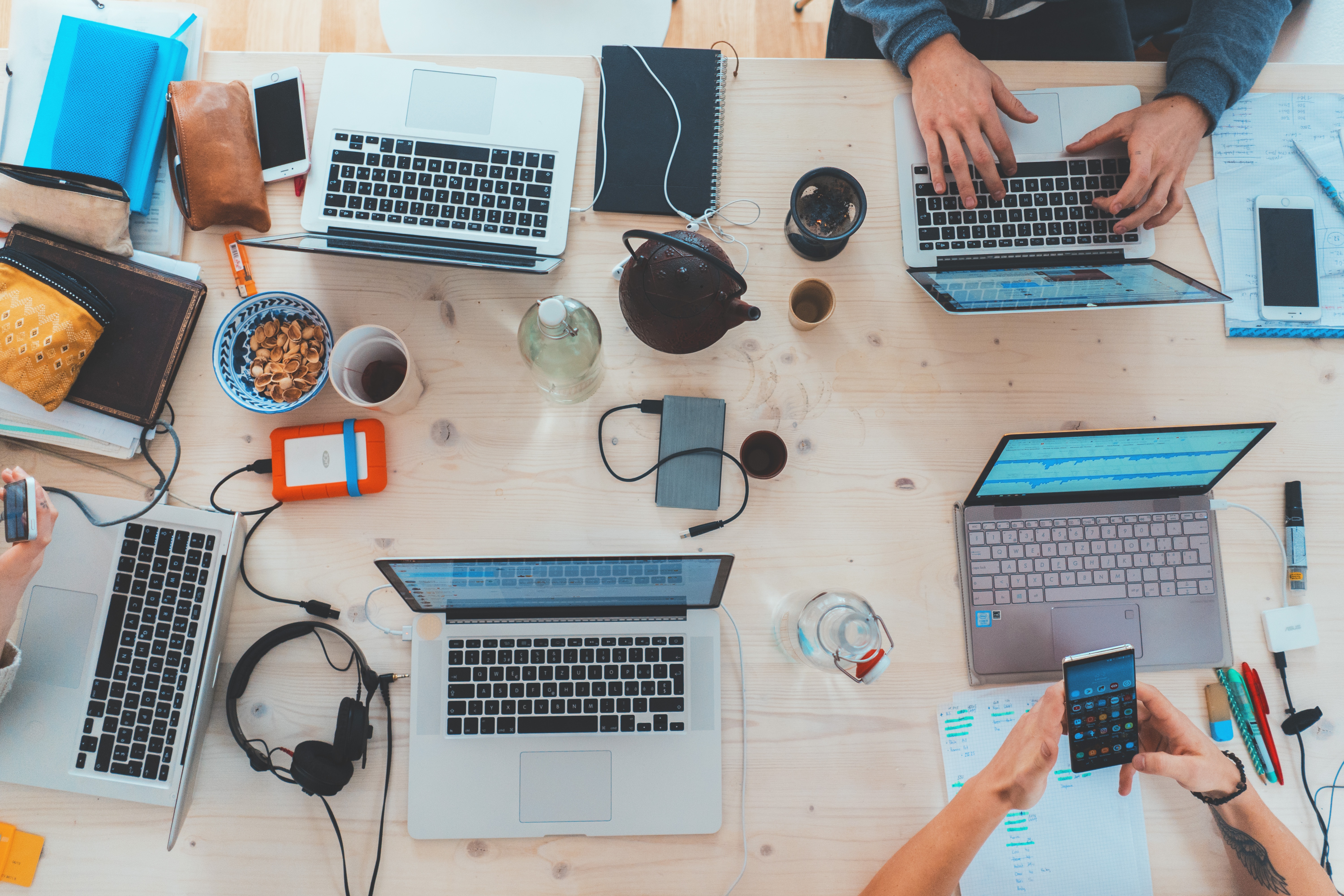 People on a desk